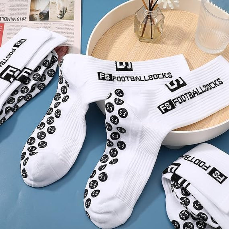 FS Footballsocks, 5 Paar, Größe 39-46, Grip Socken mit Anti-Rutschbeschichtung, Unisex